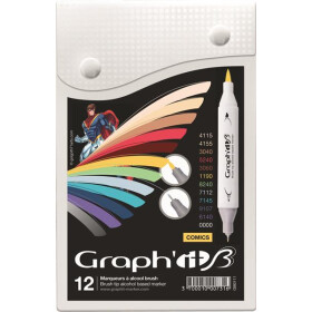 GRAPH'IT Marker Brush & Extra Fine 12er Set - Comics