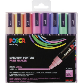 Marker POSCA PC-5M mittelfein Rundspitze 1,8-2,5 mm - 8er Set Pastellfarben sortiert