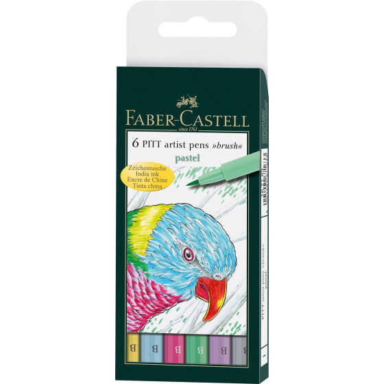 Tuschestift PITT® Artist Pen Brush Pastel 6er Etui