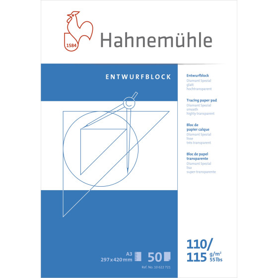 Transparentpapierblock A3 - 90g/qm - 50Blatt