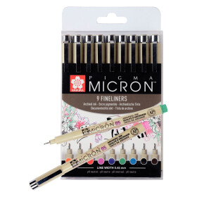 PIGMA Micron 5 - ,45mm - 9er Etui alle Farben