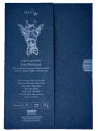 Skizzenblock Authentic im Schuber, graues Papier, DINA4, 30 Blatt, 180 g/qm