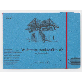 Skizzenheft Authentic 17x24 cm, weißes Aquarell Papier, 12 Blatt, 280 g/qm