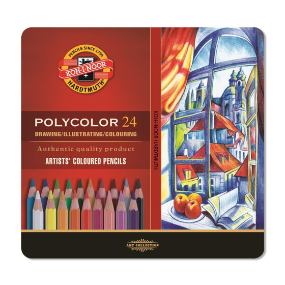 Polycolor- Künstlerfarbstifte 3,8mm Mine - 24er Metalletui