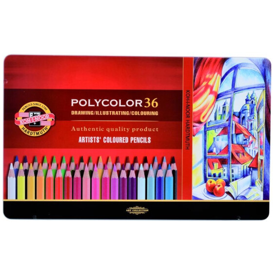 Polycolor- Künstlerfarbstifte 3,8mm Mine - 36er Metalletui