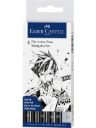 Tuschestift PITT® Artist Pen Manga 6er Etui Mangaka schwarz