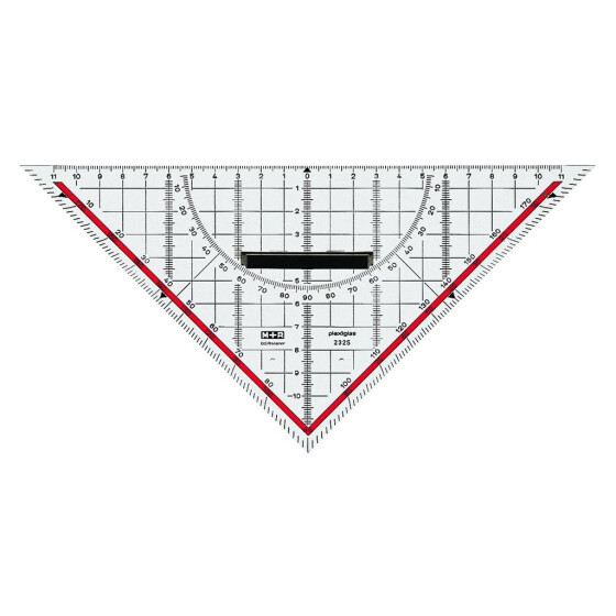 TZ-Dreieck, Hypothenuse 25cm, Plexi, abnehmb. Griff