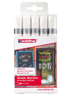 Kreidemarker e-4095 Rundspitze 2-3mm - weiss 5er Set