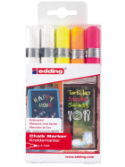 Kreidemarker e-4095 Rundspitze 2-3mm - 5er Set farbig sortiert