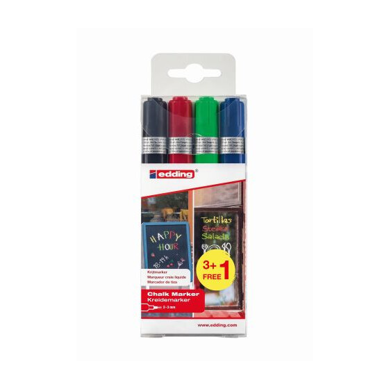 Kreidemarker e-4095 Rundspitze 2-3mm BTS-Promo - (3+1)