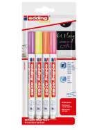 Kreidemarker e-4085 Rundspitze 1-2 mm - Neonfarben 4er Blister, sortiert