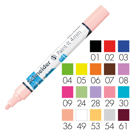 Acrylmarker Paint-It 320 Rundspitze 4 mm - 18 Farben