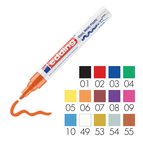 Glanzlackmarker 750 creative Rundspitze 2 - 4 mm - 14 Farben