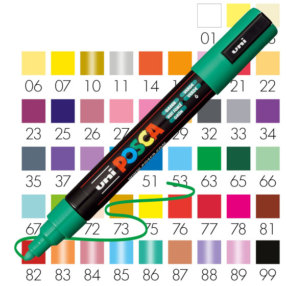 Marker POSCA PC-5M mittelfein Rundspitze 1,8-2,5 mm - alle Farben