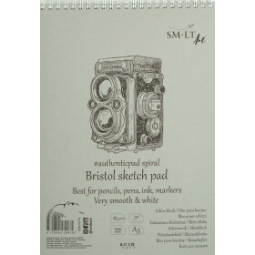 Spiralblock Authentic Bristol extra weiß, DINA3, 50 Blatt, 185 g/qm