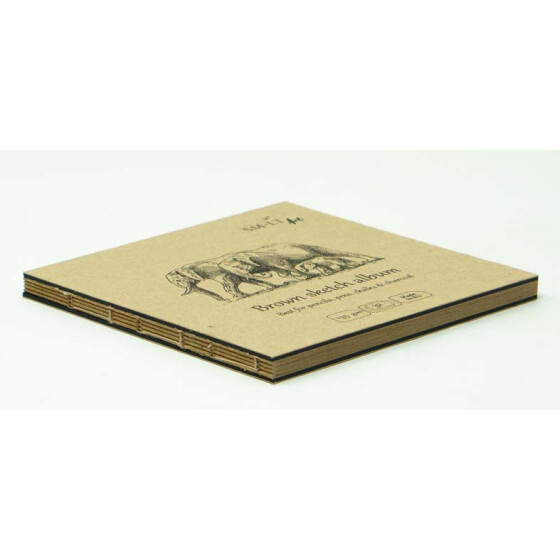 Skizzenbuch Authentic 14x14 cm, braunes RPC Papier, 32 Blatt, 135 g/qm