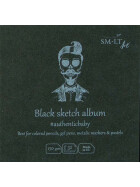 Skizzenbuch Authentic 14x14 cm, schwarzes Papier, 32 Blatt, 170 g/qm