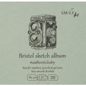 Skizzenblock Authentic 9x9 cm, Bristolkarton, 48 Blatt, 185 g/qm
