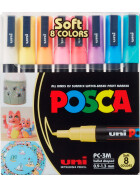Marker POSCA PC-3M fein Rundspitze 0,9-1,3 mm - 8er Etui Pastellfarben