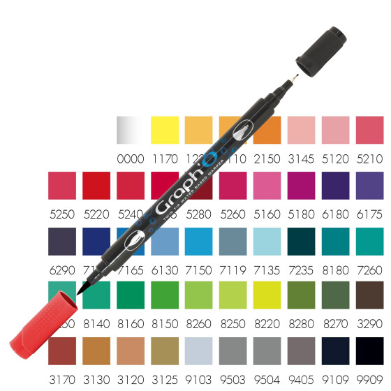 GRAPHO Twin Tip Water Base Marker - 30 Farben