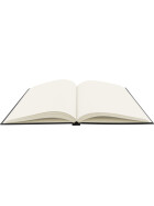 Skizzenbuch A4-80 Blatt, cremeweisses Papier 140g/qm, schwarzer Leineneinband
