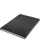 Skizzenbuch A5-80 Blatt, cremeweisses Papier 140g/qm, schwarzer Leineneinband