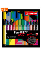 Filzstift STABILO® Pen 68 MAX Keilspitze 2 + 5 mm „ARTY" - 12er Kartonetui