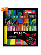 Filzstift STABILO® Pen 68 MAX Keilspitze 2 + 5 mm „ARTY" - 24er Kartonetui