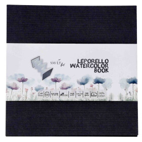 Aquarell Leporello, 300 g/qm 100% Cotton, 14x14 cm - 6...