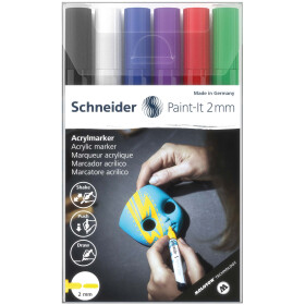 Acrylmarker Paint-It 310 2mm - 6er Set Basisfarben