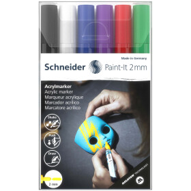 Acrylmarker Paint-It 310 2mm - 6er Set Basisfarben