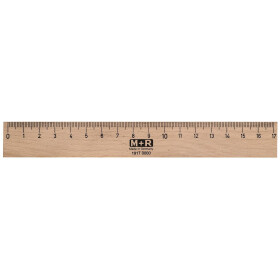 Holzlineal 17 cm Buche Metalleinlage