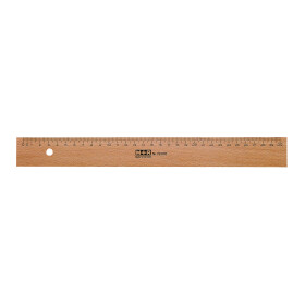 Holzlineal 30 cm Buche Metalleinlage