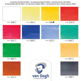 Van Gogh Aquarell-Set im Metallkasten mit 12 Farben in...