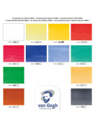 Van Gogh Aquarell-Set im Metallkasten mit 12 Farben in halben Näpfchen